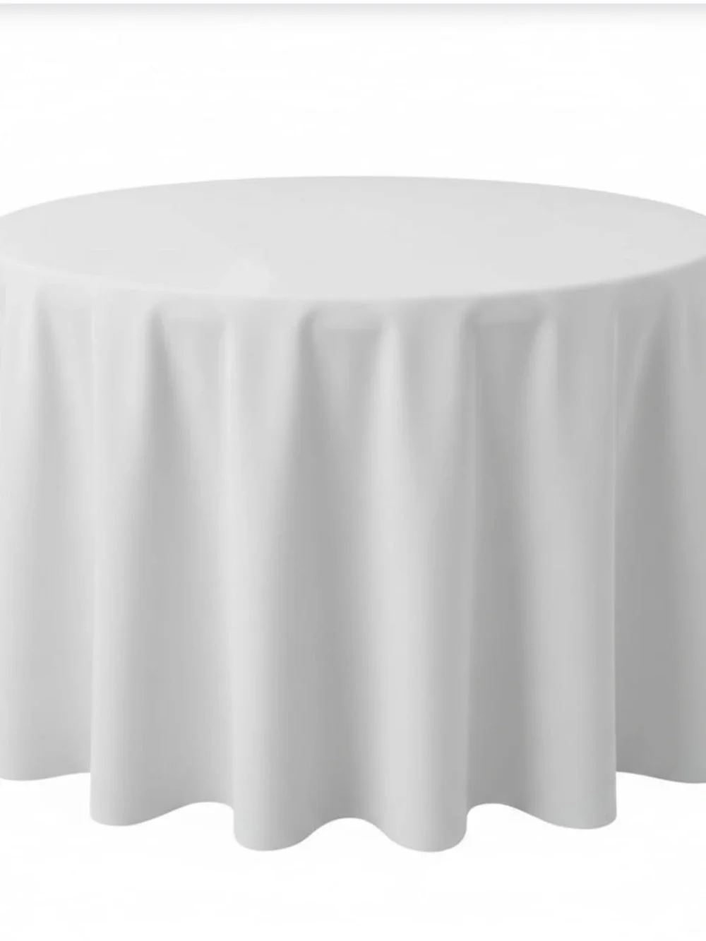 Classic Tablecloth 100% Polyester WASHABLE Wrinkle-Free 108” ROUND - WHITE